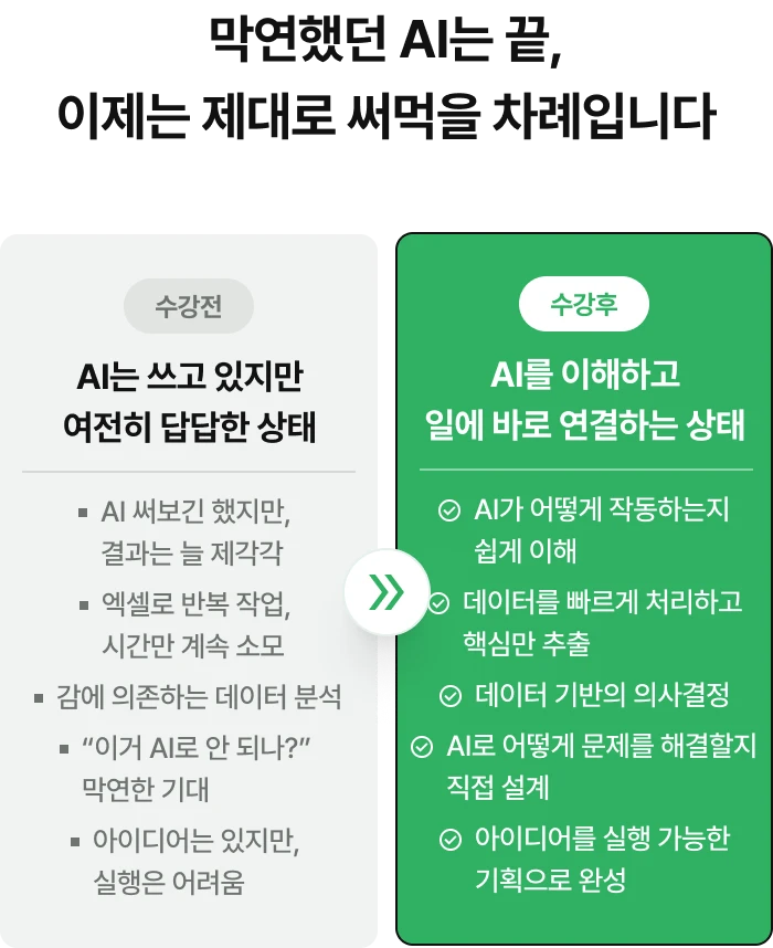 AI 기초 실전 강의를 배운 후 AI 이해도가 높아집니다