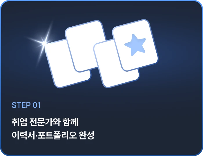 취업 전문가와 함께 이력서·포트폴리오 완성